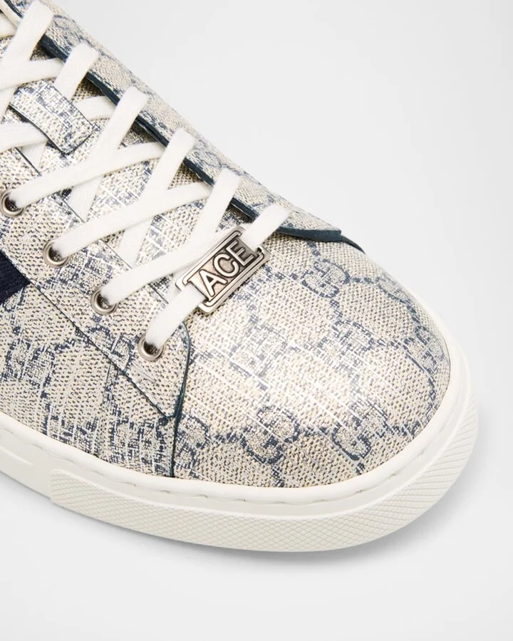 Men's Shiny GG Supreme Ace Sneakers - Image 3