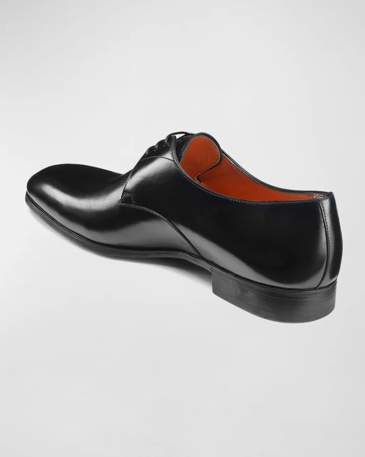 Men's Shiny Leather Dress Oxfords - Image 2