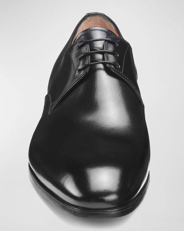 Men's Shiny Leather Dress Oxfords - Image 4