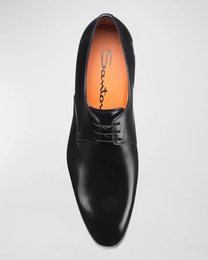 Men's Shiny Leather Dress Oxfords - Image 5