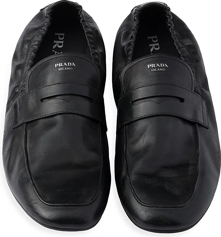 Men's Shuffle Antiqued Leather Loafers - Black - Size 7 - Image 2