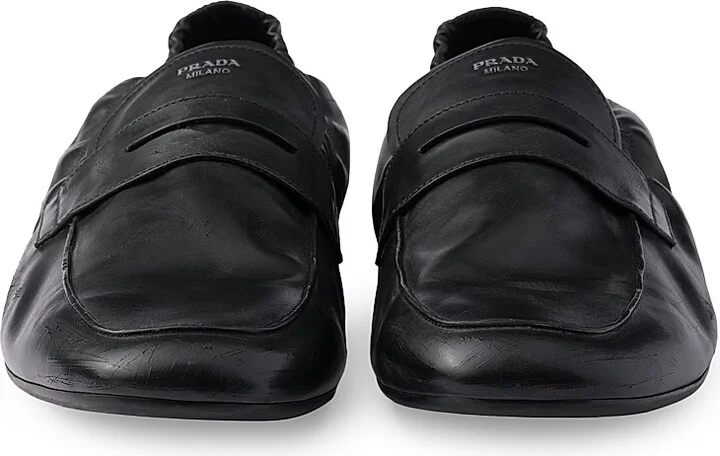Men's Shuffle Antiqued Leather Loafers - Black - Size 7 - Image 4
