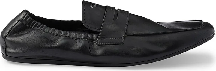 Men's Shuffle Antiqued Leather Loafers - Black - Size 7