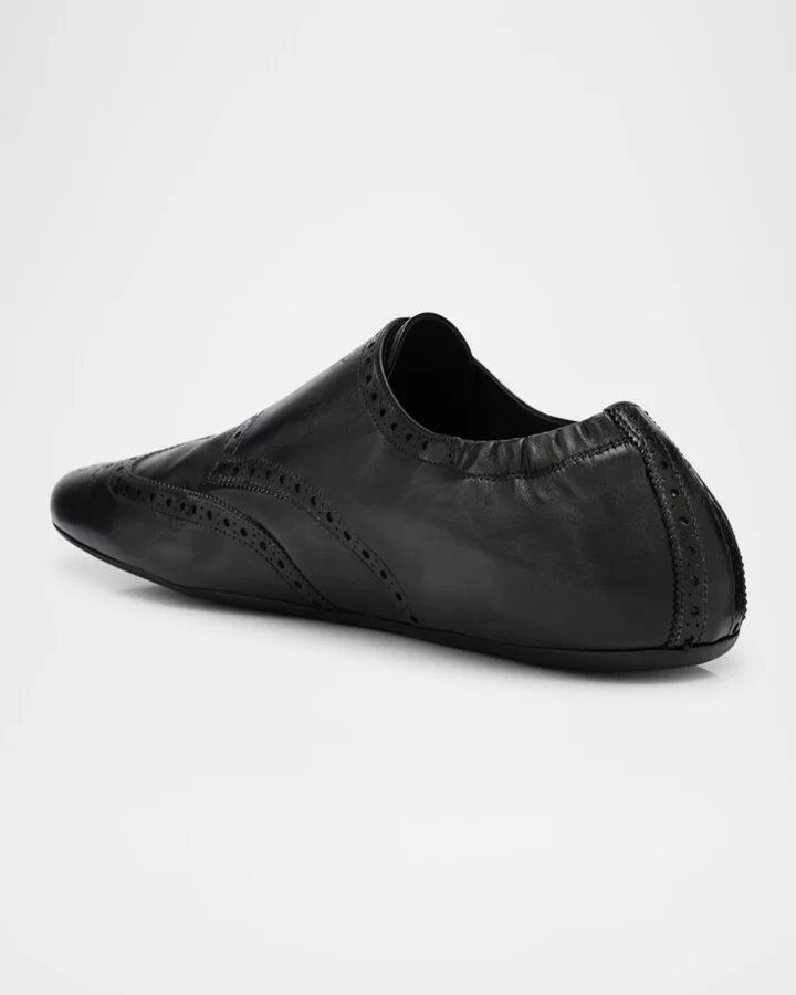 Men's Shuffle Brogue Leather Double-Monk Slip-On - Image 9