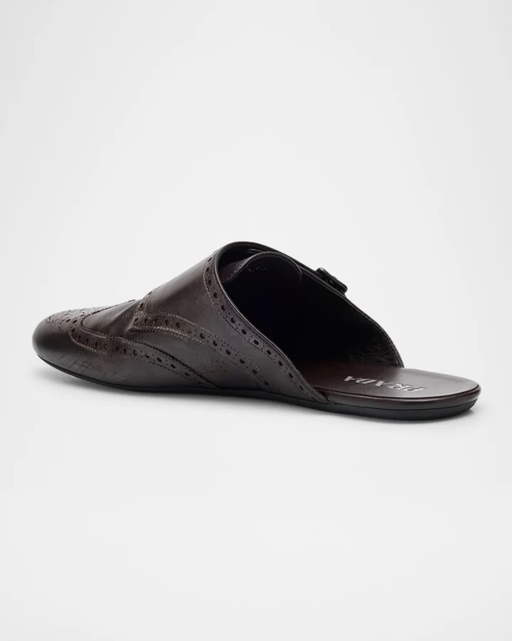 Men's Shuffle Leather Double-Monk Strap Mules - Image 11