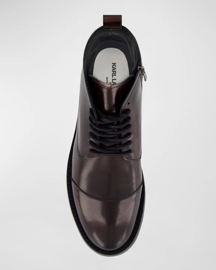 Men's Side Zip Leather Chukka Boots - Image 3