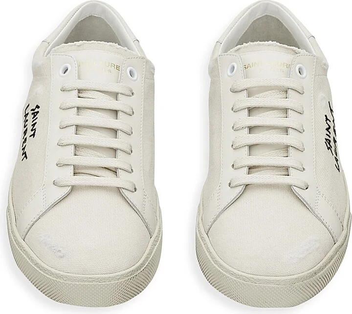 Men's Signature Logo Low-Top Sneakers - Panna - Size 7 - Image 3