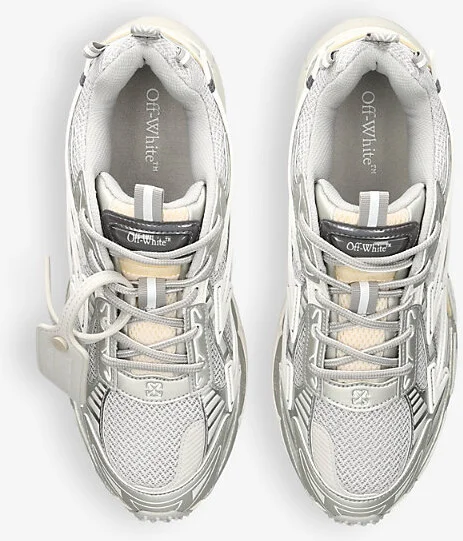 Mens Silver Be Right Back Mesh and Faux-Leather Low-Top Trainers Eur 44 / 10 Uk Men - Image 2