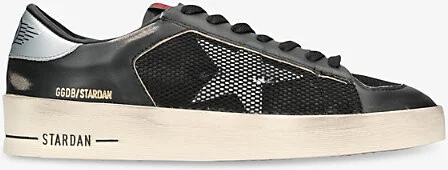 Mens Silver Com Stardan Mesh and Leather Low-Top Trainers Eur 40 / 6 Uk Men