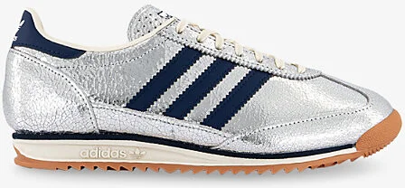 Mens Silver Metallic Collegia Sl 7 Metallic-Leather Low-Top Trainers 3