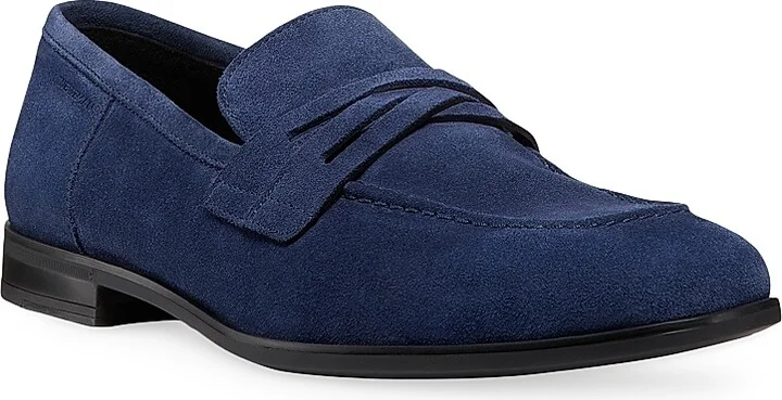 Men's Simon Crisscross Suede Loafers - Blue - Size 10.5 - Image 2