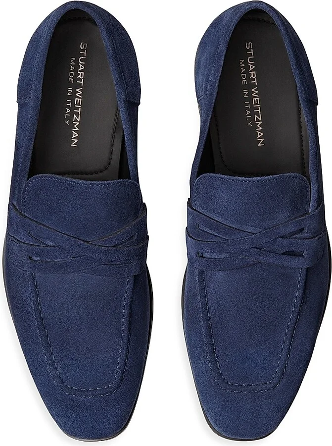 Men's Simon Crisscross Suede Loafers - Blue - Size 10.5 - Image 4