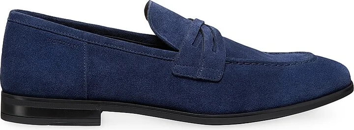 Men's Simon Crisscross Suede Loafers - Blue - Size 10.5