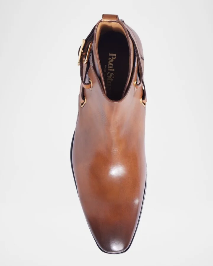 Men's Simon Double-Buckle Leather Ankle Boots - Image 4