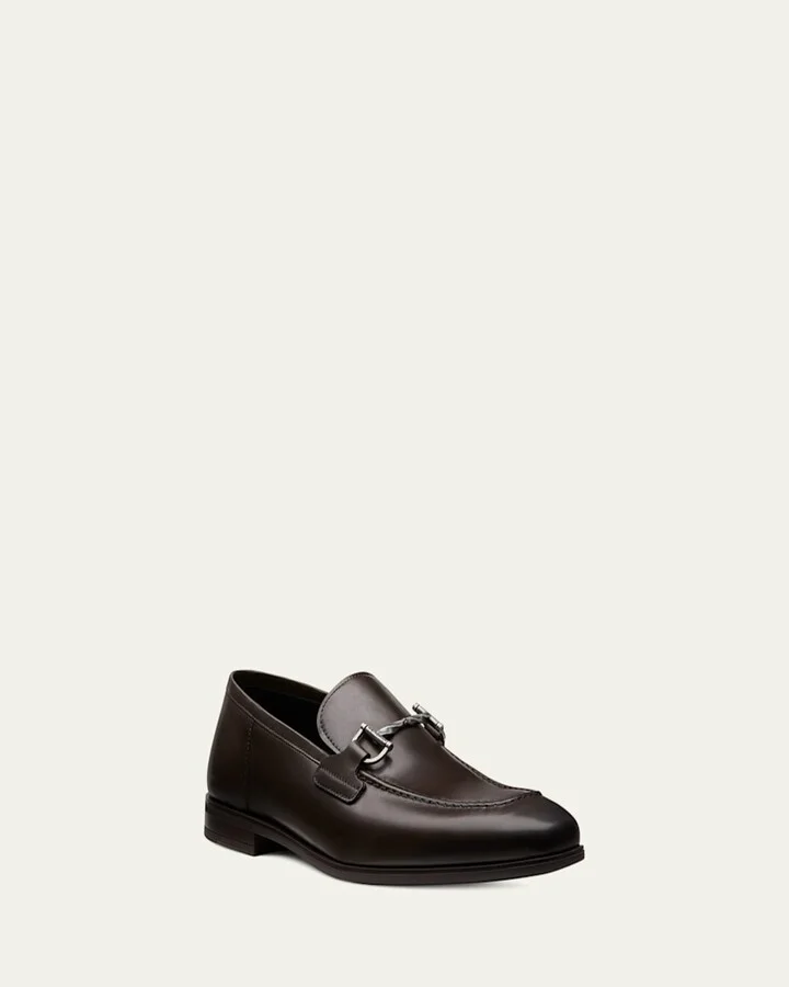 Men's Simon Leather Twist Bit Loafers - Image 4