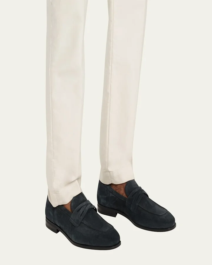 Men's Simon Suede Crisscross Penny Loafers - Image 2