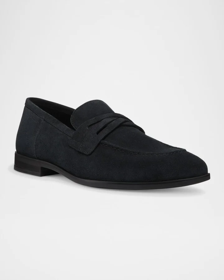 Men's Simon Suede Crisscross Penny Loafers - Image 10