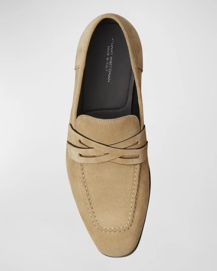 Men's Simon Suede Crisscross Penny Loafers - Image 8