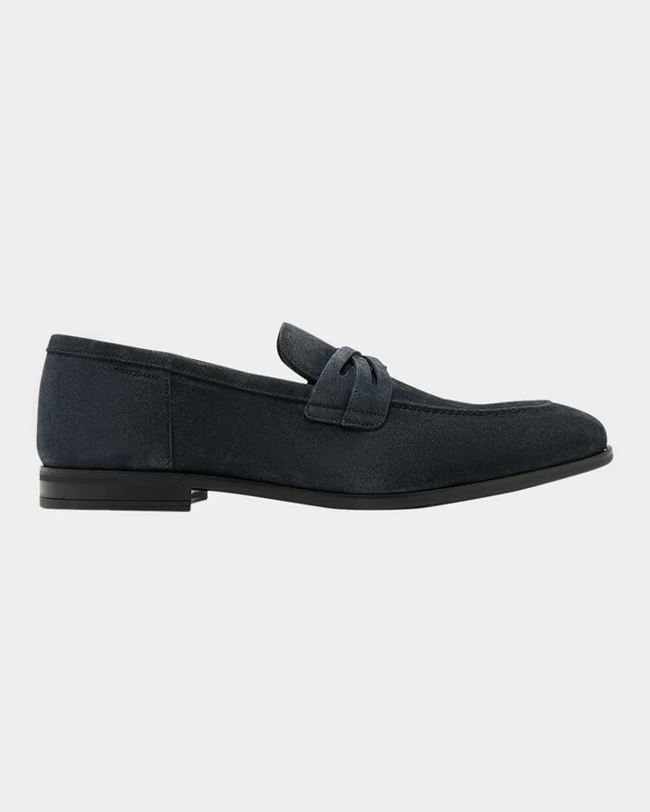 Men's Simon Suede Crisscross Penny Loafers
