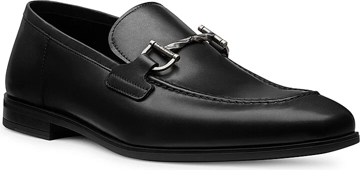 Men's Simon Twistbit Leather Loafers - Black - Size 10 - Image 2