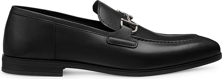 Men's Simon Twistbit Leather Loafers - Black - Size 10