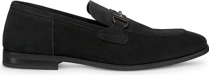 Men's Simon Twistbit Suede Loafers - Black - Size 11