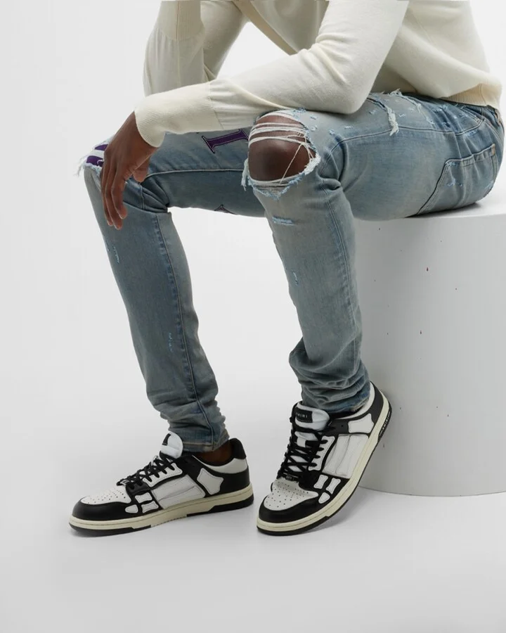 Men's Skel Bicolor Leather Low-Top Sneakers - Image 2