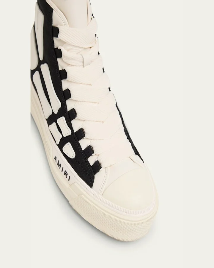Men's Skel Court Canvas and Leather High-Top Sneakers - Image 6
