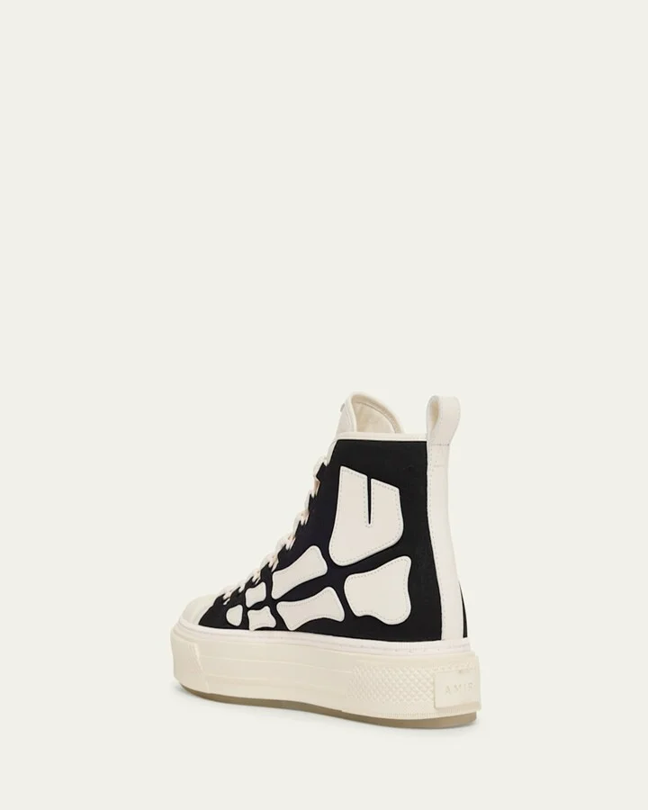 Men's Skel Court Canvas and Leather High-Top Sneakers - Image 7