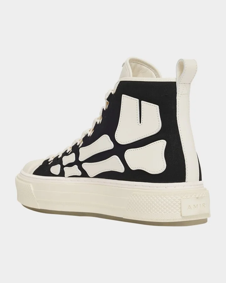 Men's Skel Court Canvas and Leather High-Top Sneakers - Image 2