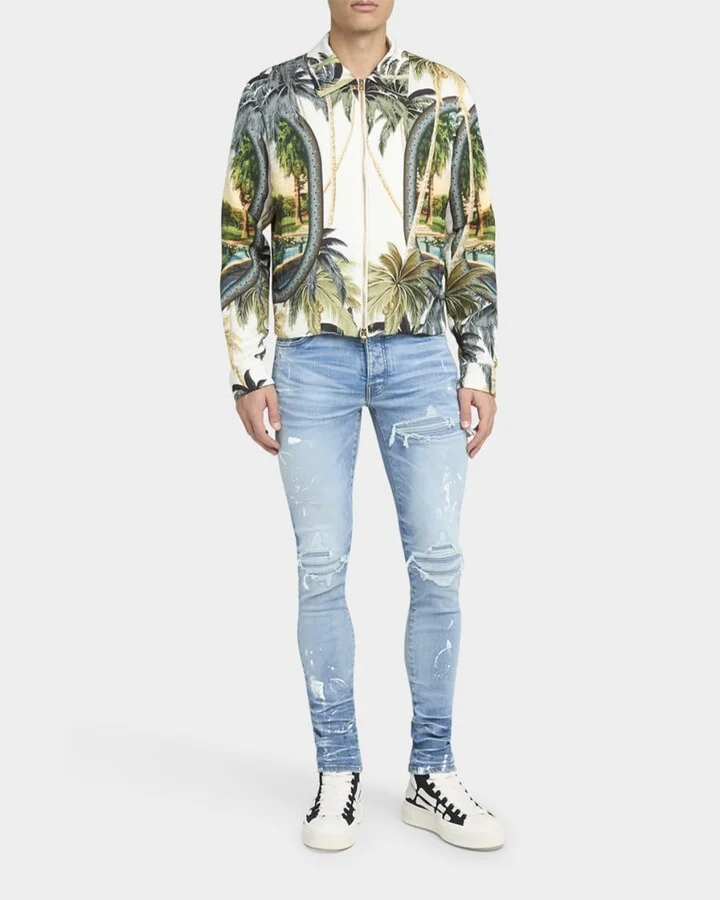 Men's Skel Court Canvas and Leather High-Top Sneakers - Image 3