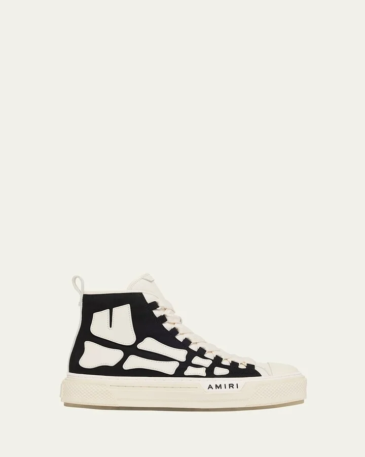 Men's Skel Court Canvas and Leather High-Top Sneakers