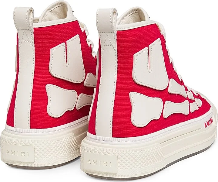 Men's Skel Court Canvas High-Top Sneakers - Varsity Red - Size 15 - Image 3