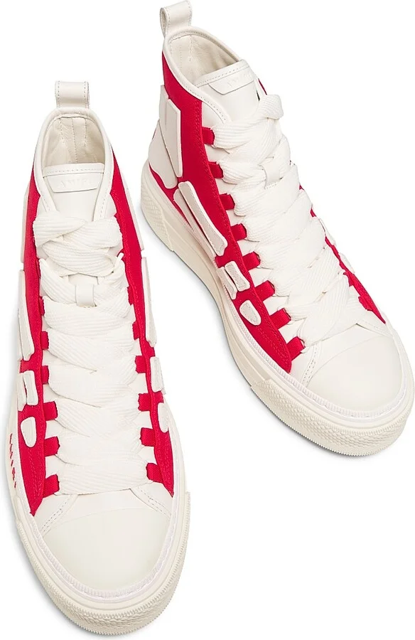 Men's Skel Court Canvas High-Top Sneakers - Varsity Red - Size 15 - Image 4