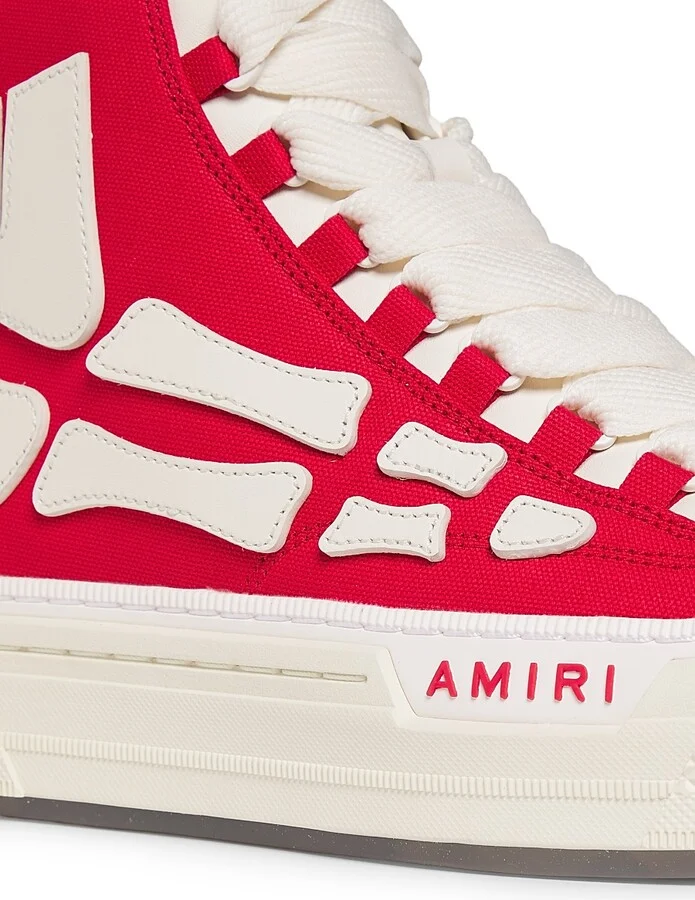 Men's Skel Court Canvas High-Top Sneakers - Varsity Red - Size 15 - Image 5