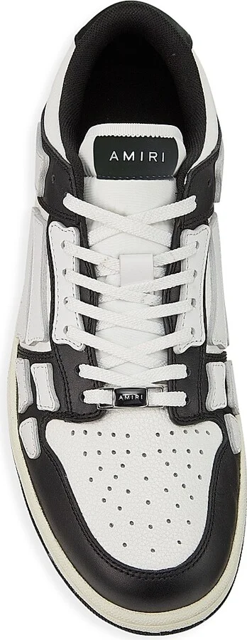 Men's Skel-Top Low Leather Sneakers - Black White - Size 7 - Image 5