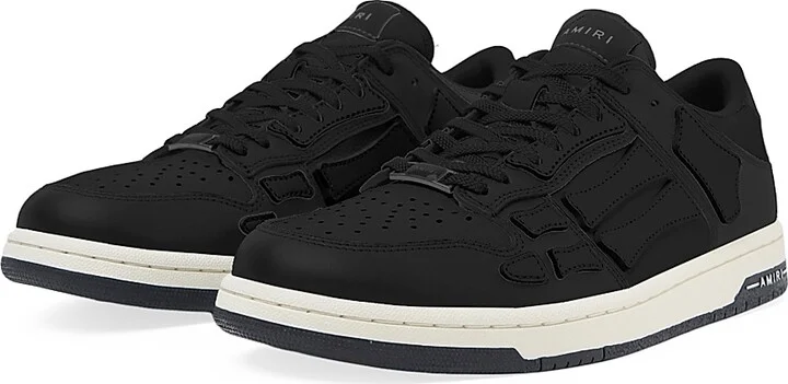 Men's Skel-Top Low Leather Sneakers - Black White - Size 7 - Image 6