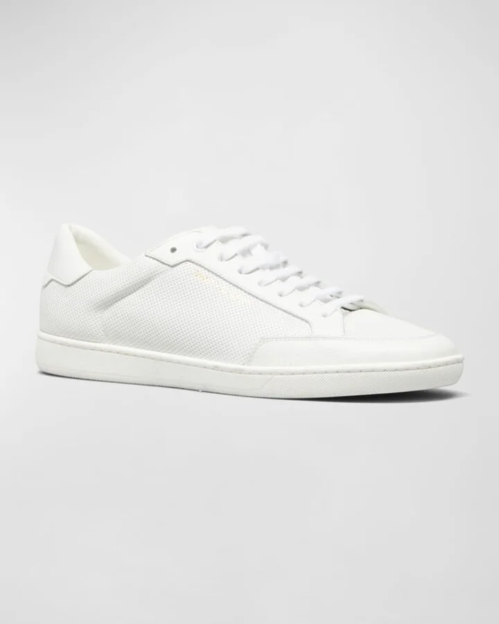 Men's SL/06 Signature Perforated Leather Low-Top Sneakers - Image 2