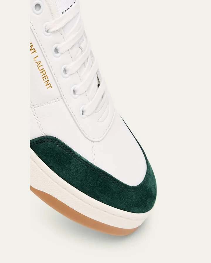 Men's SL61 Leather and Suede Low-Top Sneakers - Image 2