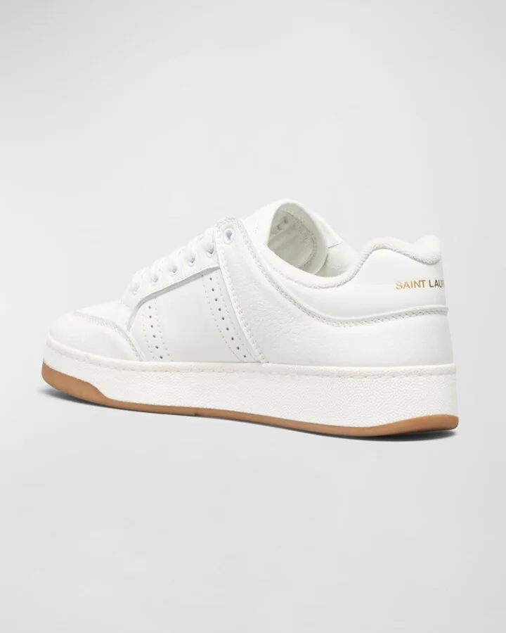 Men's SL61 Perforated Leather Low-Top Sneakers - Image 4