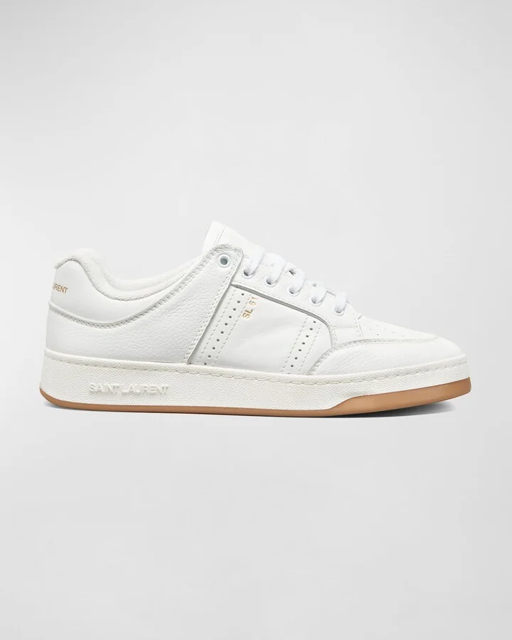 Men's SL61 Perforated Leather Low-Top Sneakers