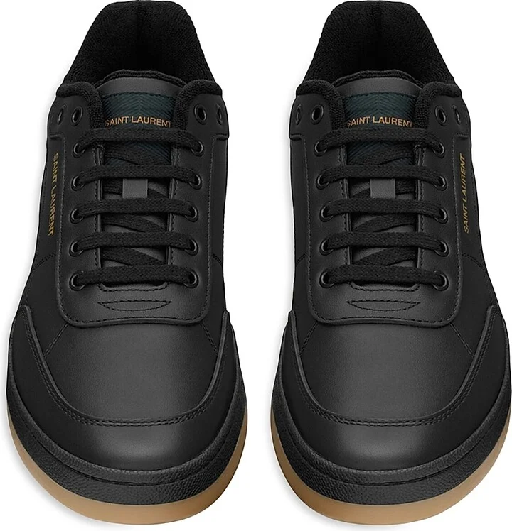 Men's SL61 Sneakers in Smooth Leather - Black - Size 9 - Image 3