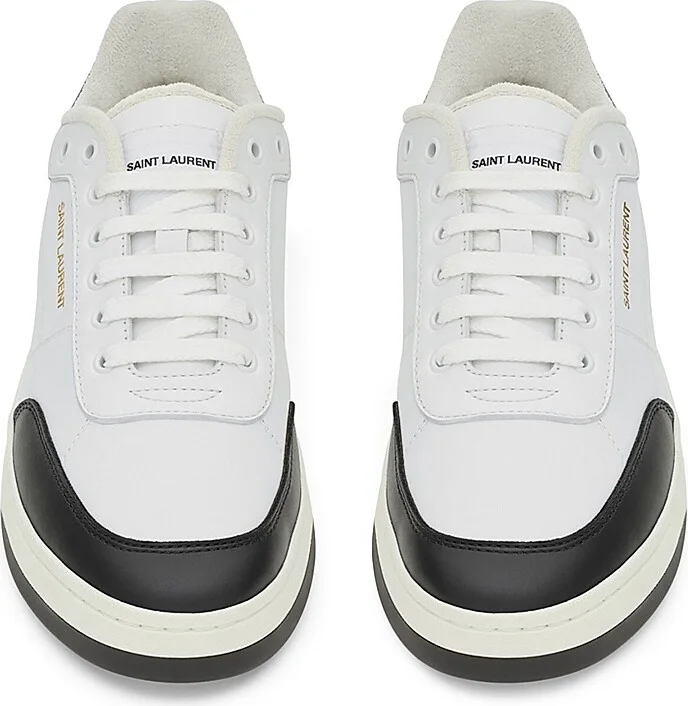 Men's SL61 Sneakers in Smooth Leather - Optic White Black - Size 6 - Image 3