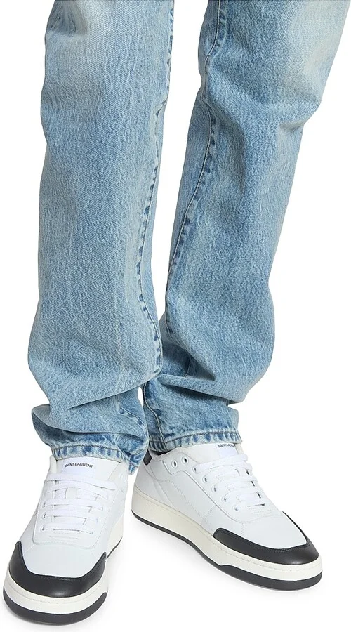 Men's SL61 Sneakers in Smooth Leather - Optic White Black - Size 6 - Image 5