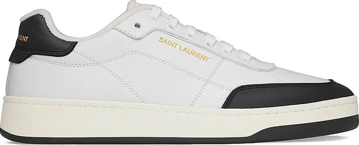 Men's SL61 Sneakers in Smooth Leather - Optic White Black - Size 6