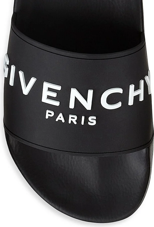 Men's Slide Flat Sandals in Rubber - Black - Size 8 - Image 5