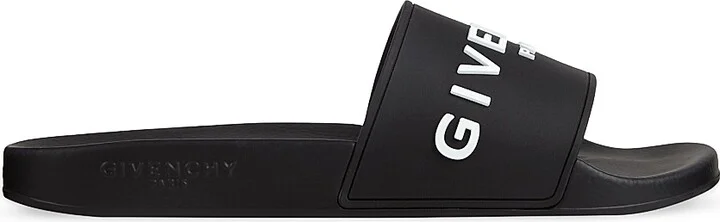 Men's Slide Flat Sandals in Rubber - Black - Size 8