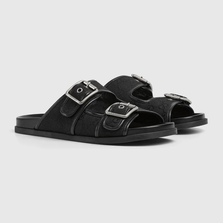 Men's slide sandal with buckles - Image 2