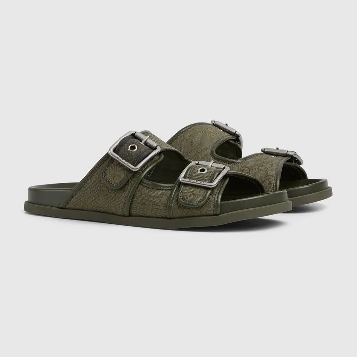 Men's slide sandal with buckles - Image 2