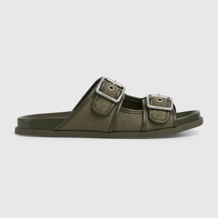 Men's slide sandal with buckles
